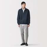 紳士　ハーフジップスウェットシャツ