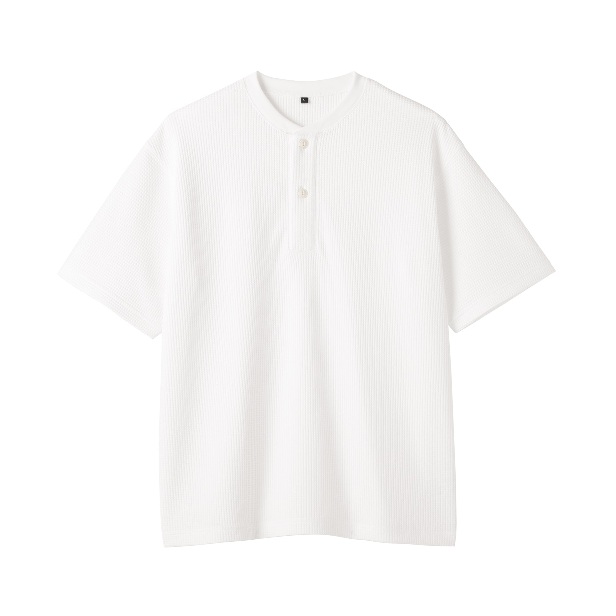 紳士 UVカット乾きやすいワッフルヘンリーネック半袖Tシャツ | 無印良品