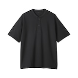 紳士　ＵＶカット乾きやすいワッフルヘンリーネック半袖Ｔシャツ