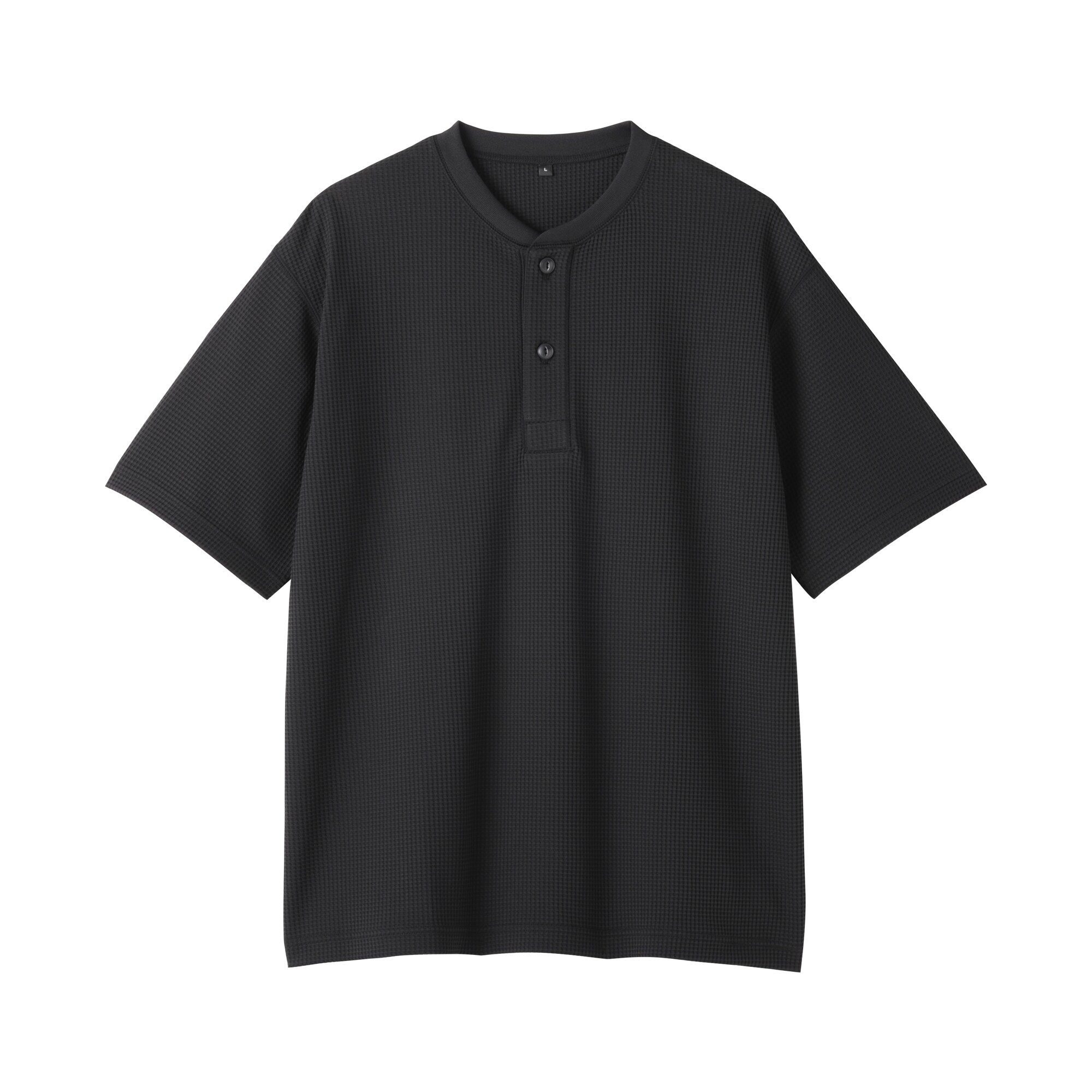 紳士 UVカット乾きやすいワッフルヘンリーネック半袖Tシャツ | 無印良品