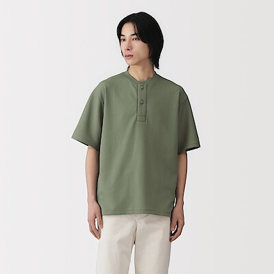 【３月上旬発売予定】紳士　ＵＶカット乾きやすいワッフルヘンリーネック半袖Ｔシャツ