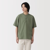 紳士　ＵＶカット乾きやすいワッフルヘンリーネック半袖Ｔシャツ