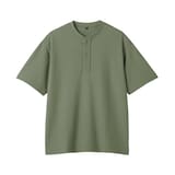 紳士　ＵＶカット乾きやすいワッフルヘンリーネック半袖Ｔシャツ