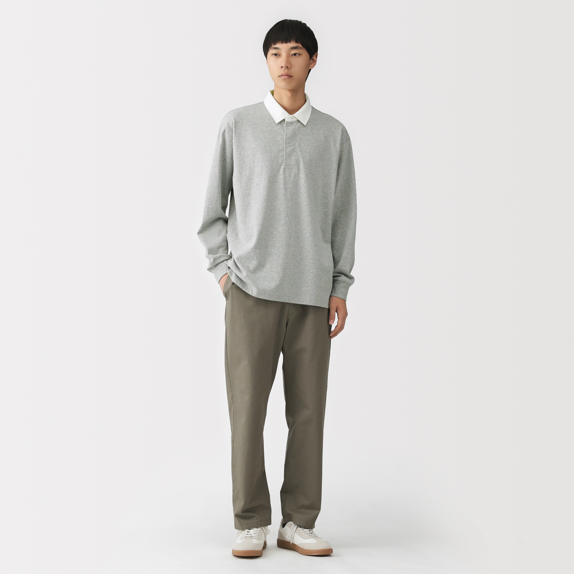 紳士 洗いざらし太番手長袖ラガーシャツ | 無印良品