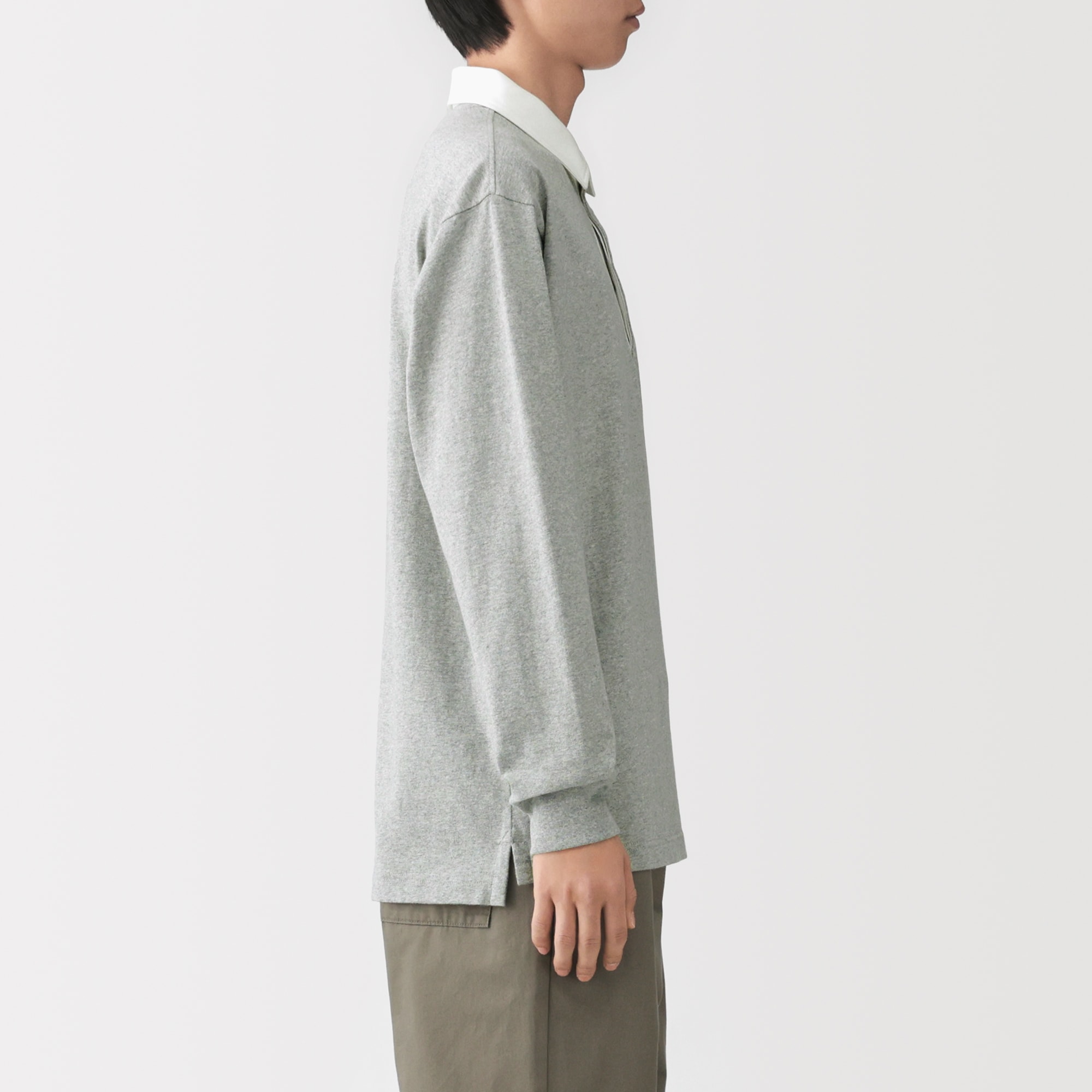 紳士 洗いざらし太番手長袖ラガーシャツ | 無印良品