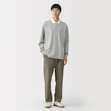 紳士　洗いざらし太番手長袖ラガーシャツ