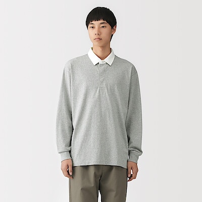 【１２月上旬発売予定】紳士　洗いざらし太番手長袖ラガーシャツ