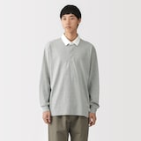 紳士　洗いざらし太番手長袖ラガーシャツ