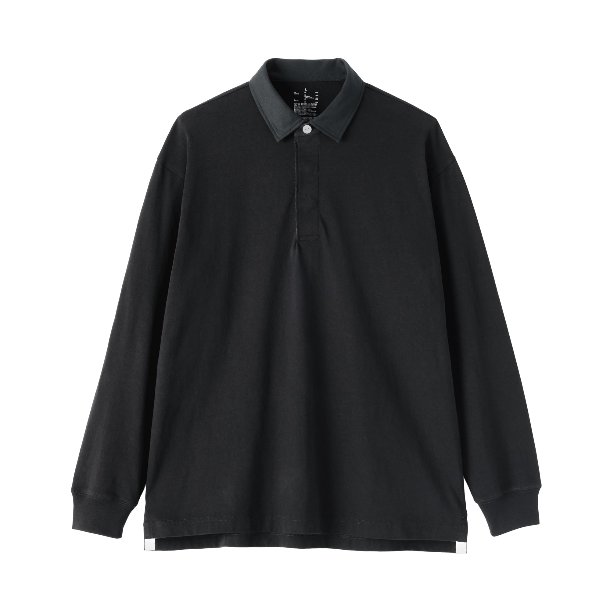 紳士　洗いざらし太番手長袖ラガーシャツ
