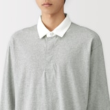 紳士　洗いざらし太番手長袖ラガーシャツ