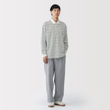 紳士　洗いざらし太番手長袖ラガーシャツ