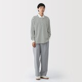 紳士　洗いざらし太番手長袖ラガーシャツ