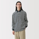 紳士　洗いざらし太番手長袖ラガーシャツ