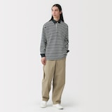 紳士　洗いざらし太番手長袖ラガーシャツ