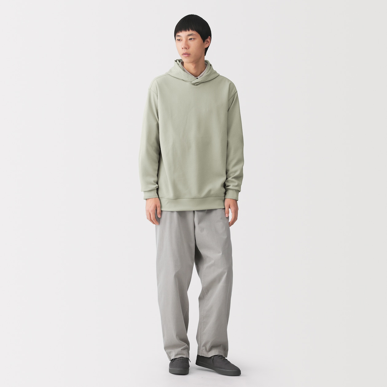 ＜循環＞紳士　ＵＶカット乾きやすいワッフルプルパーカ