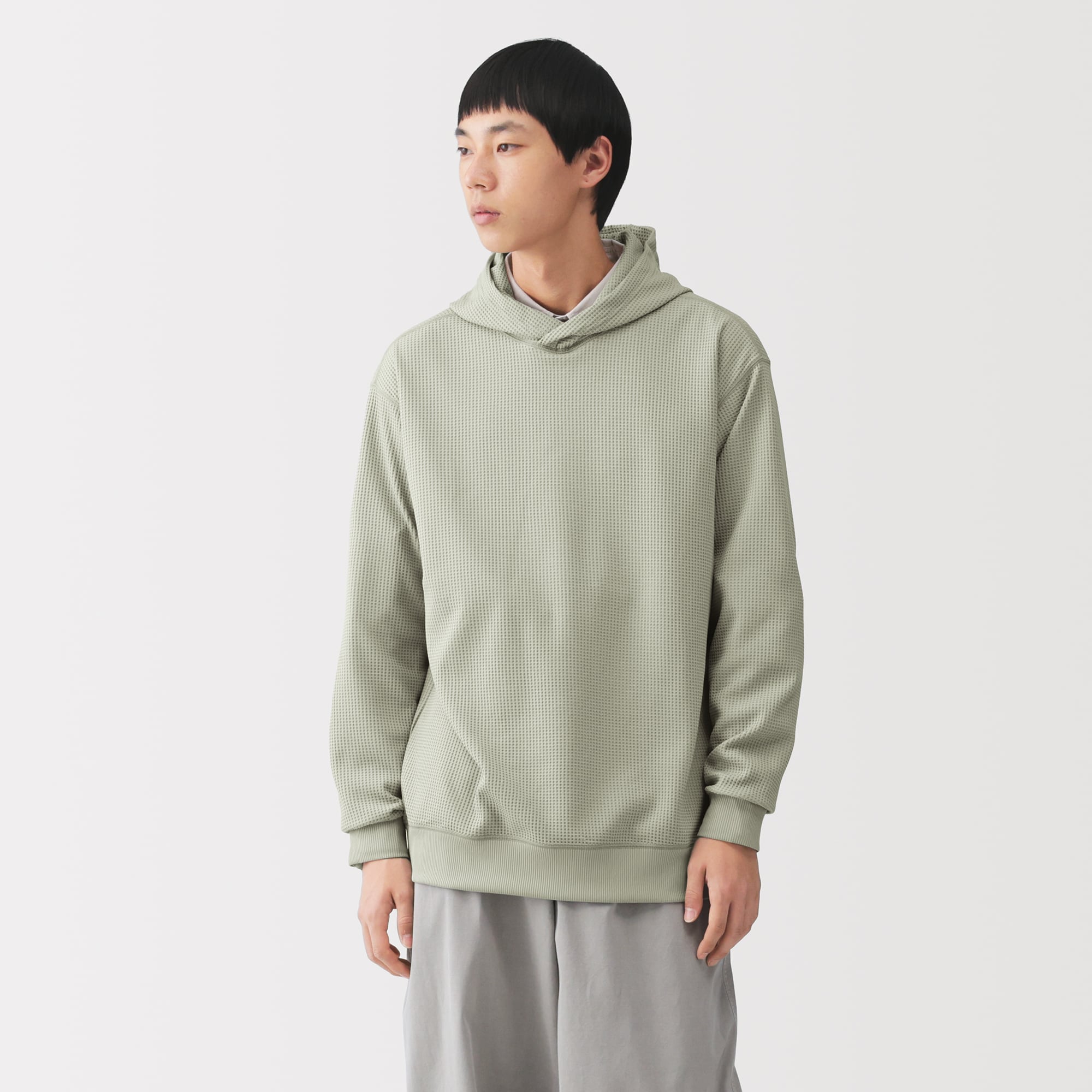 紳士　ＵＶカット乾きやすいワッフルプルパーカ