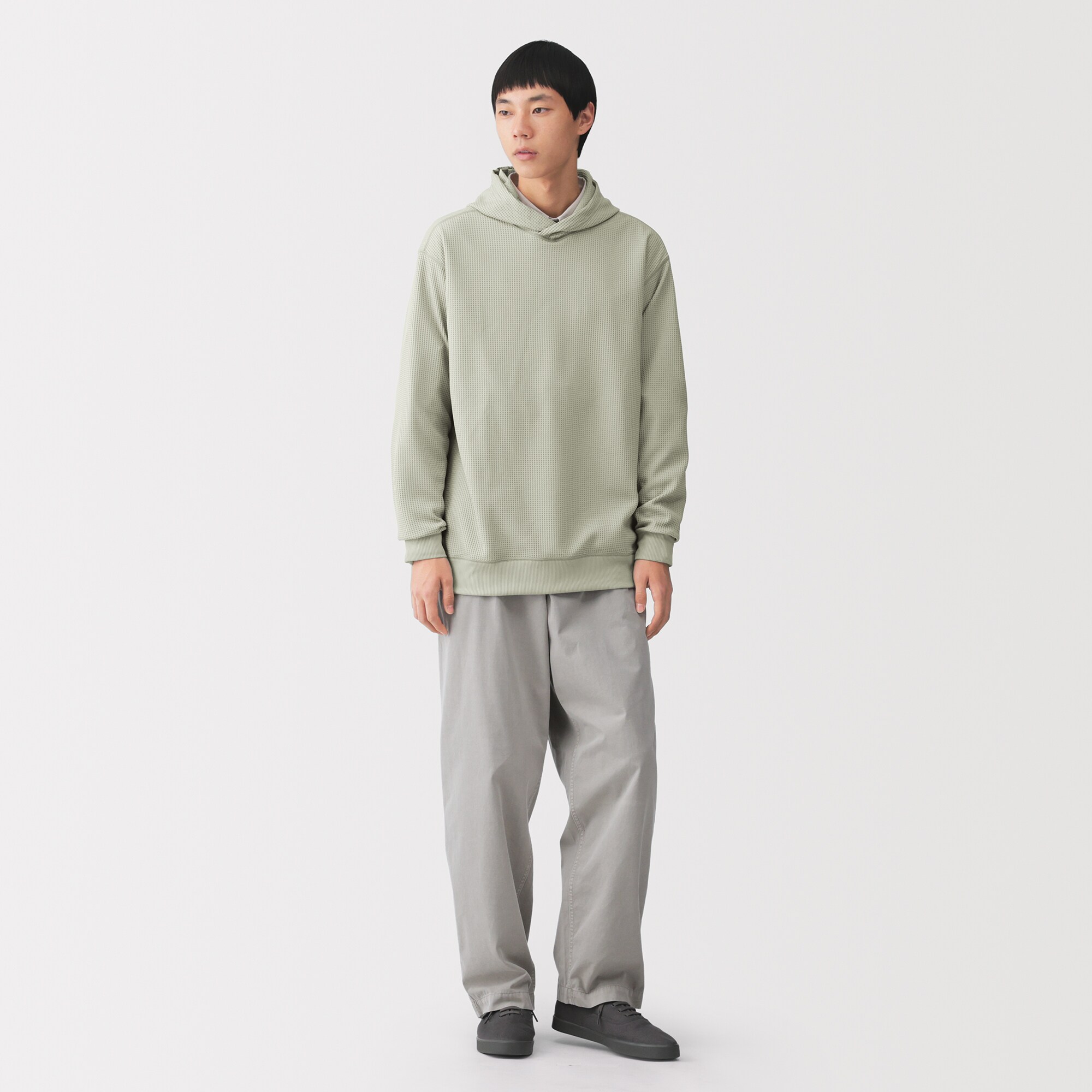 紳士　ＵＶカット乾きやすいワッフルプルパーカ