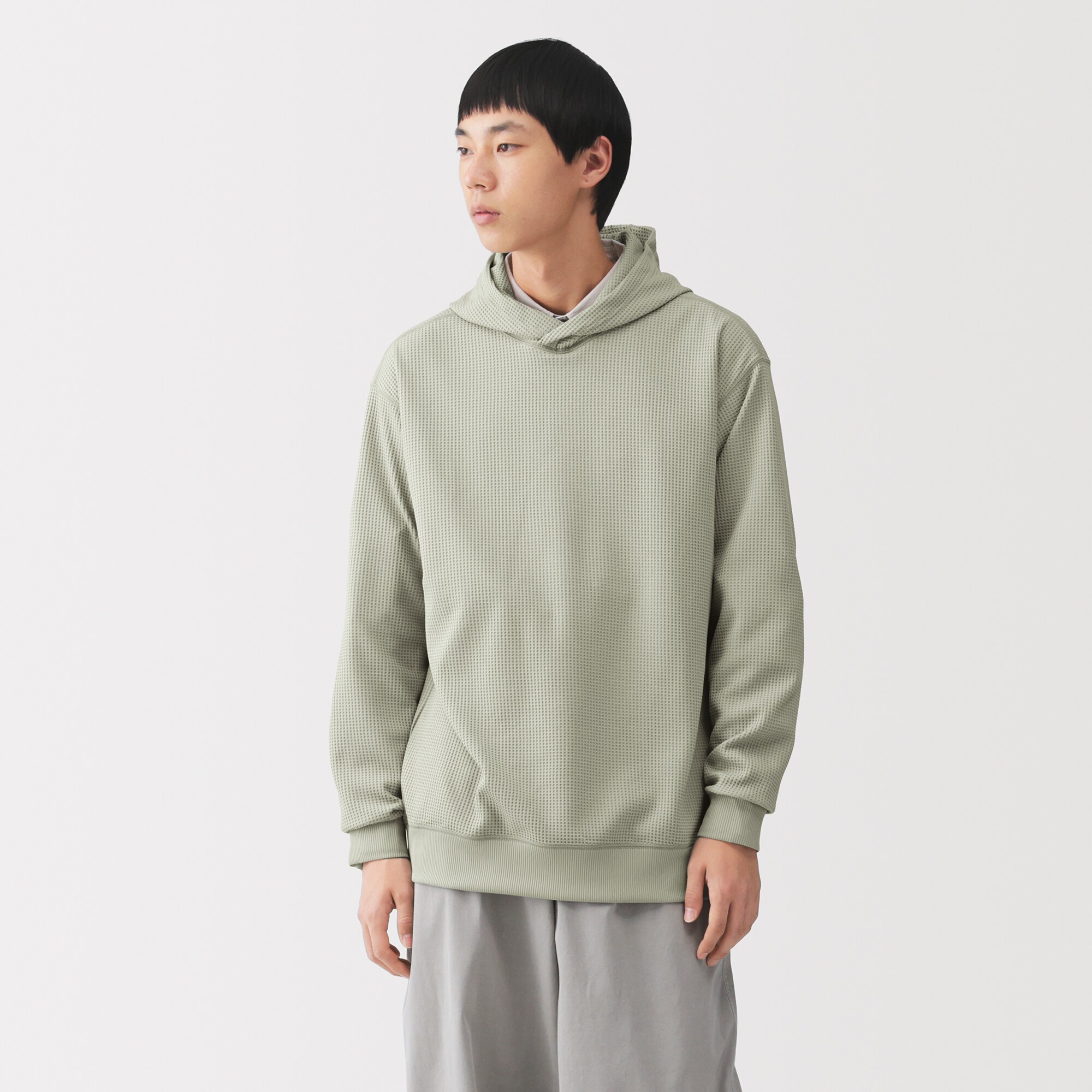 紳士　ＵＶカット乾きやすいワッフルプルパーカ