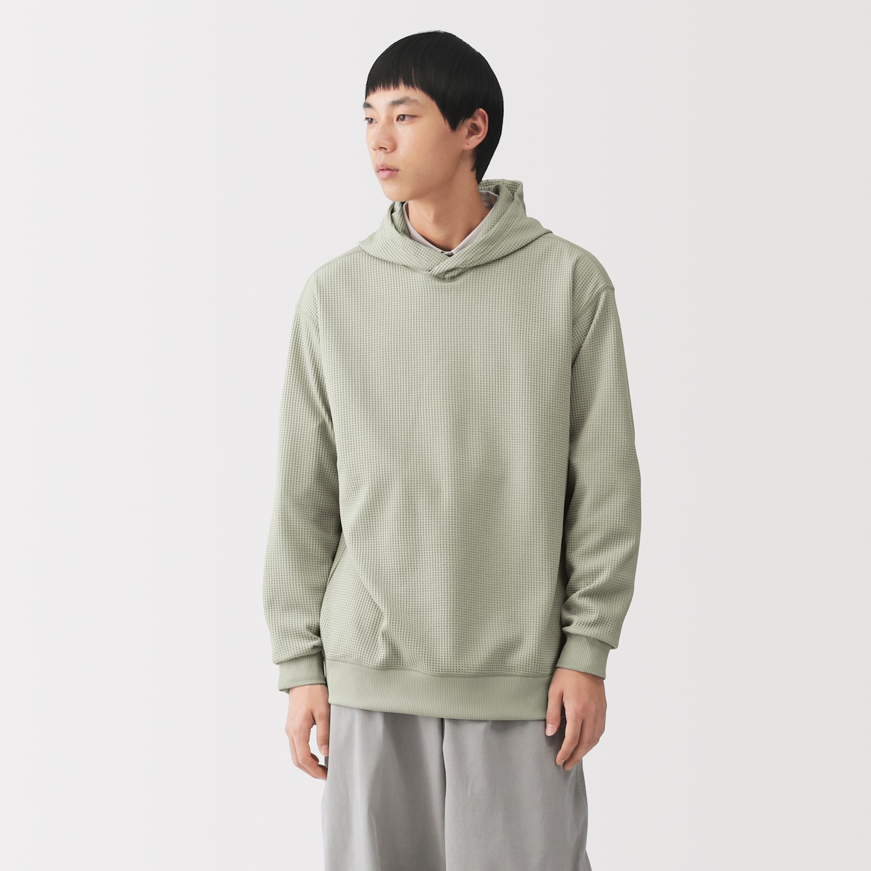 ＜循環＞紳士　ＵＶカット乾きやすいワッフルプルパーカ