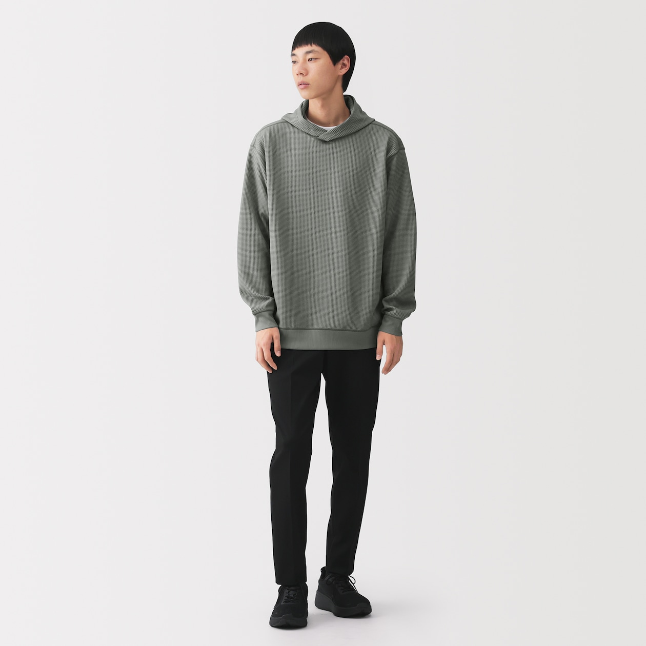 ＜循環＞紳士　ＵＶカット乾きやすいワッフルプルパーカ