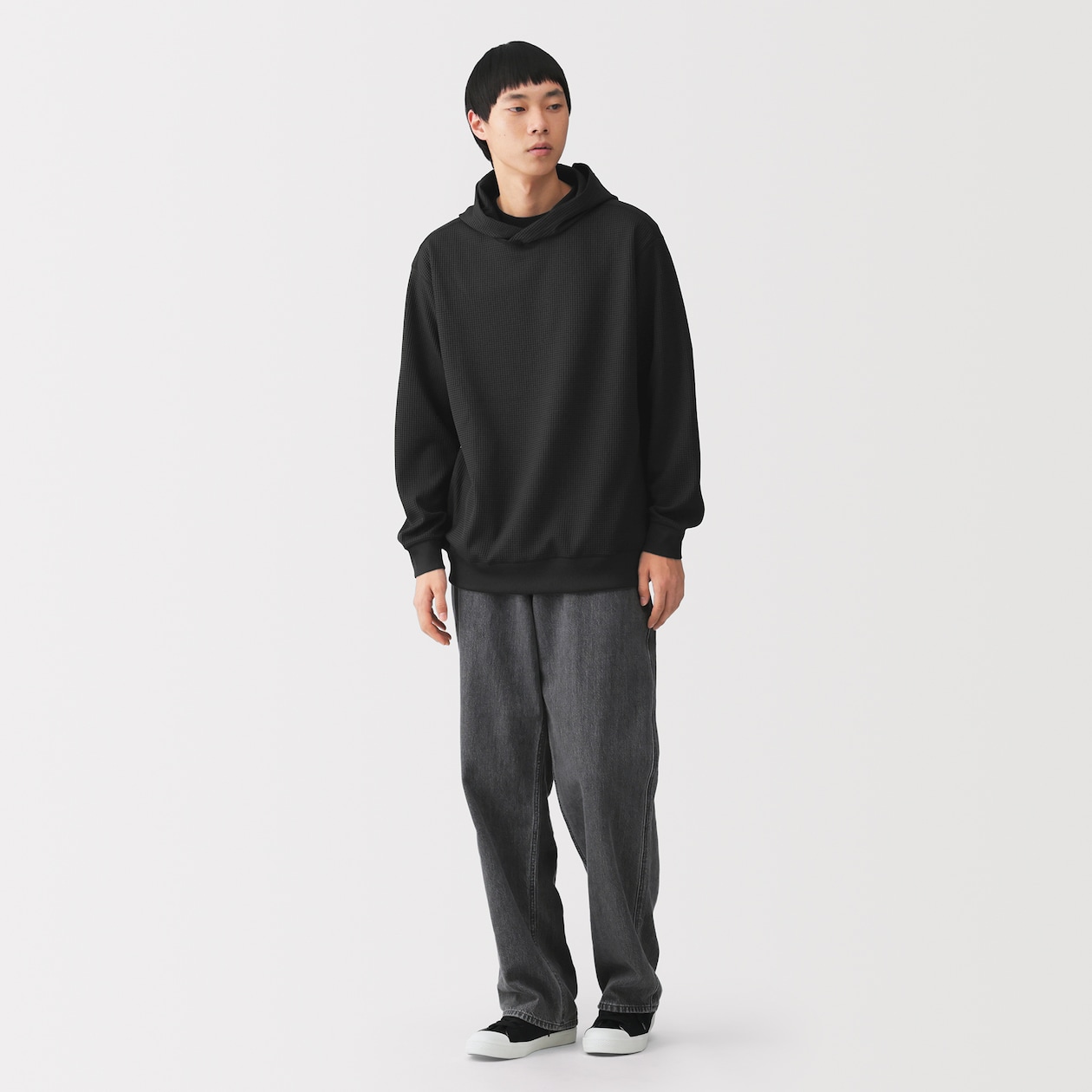 ＜循環＞紳士　ＵＶカット乾きやすいワッフルプルパーカ