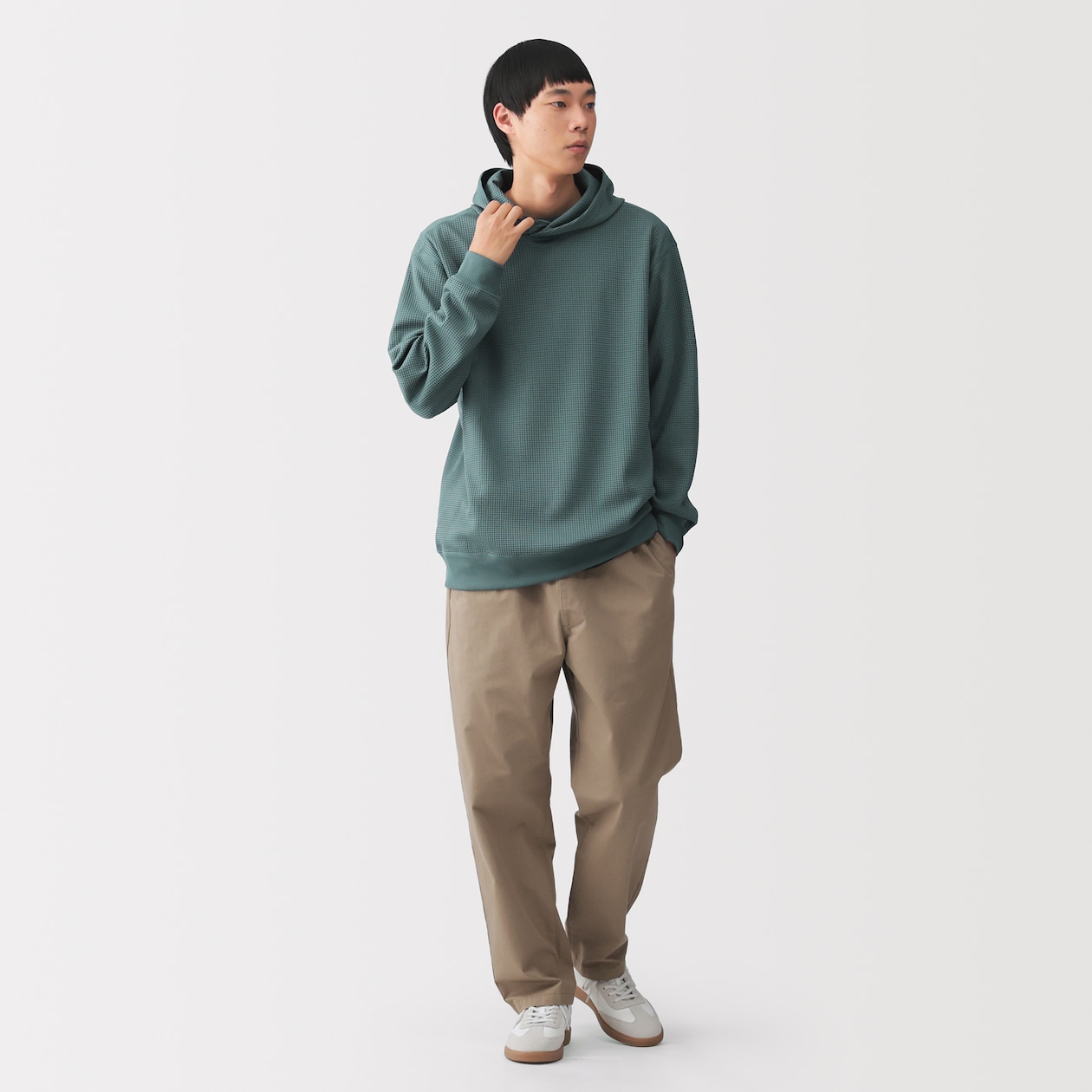 ＜循環＞紳士　ＵＶカット乾きやすいワッフルプルパーカ