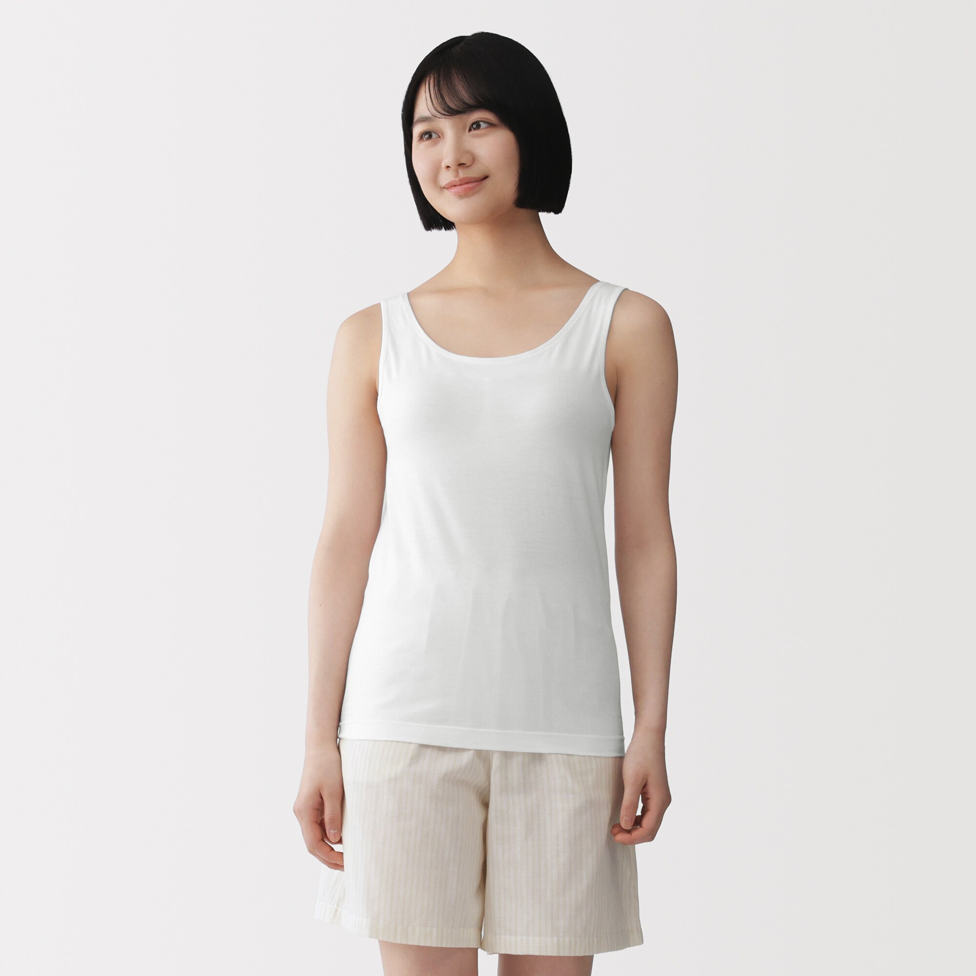 婦人　コットンストレッチブラタンクトップ