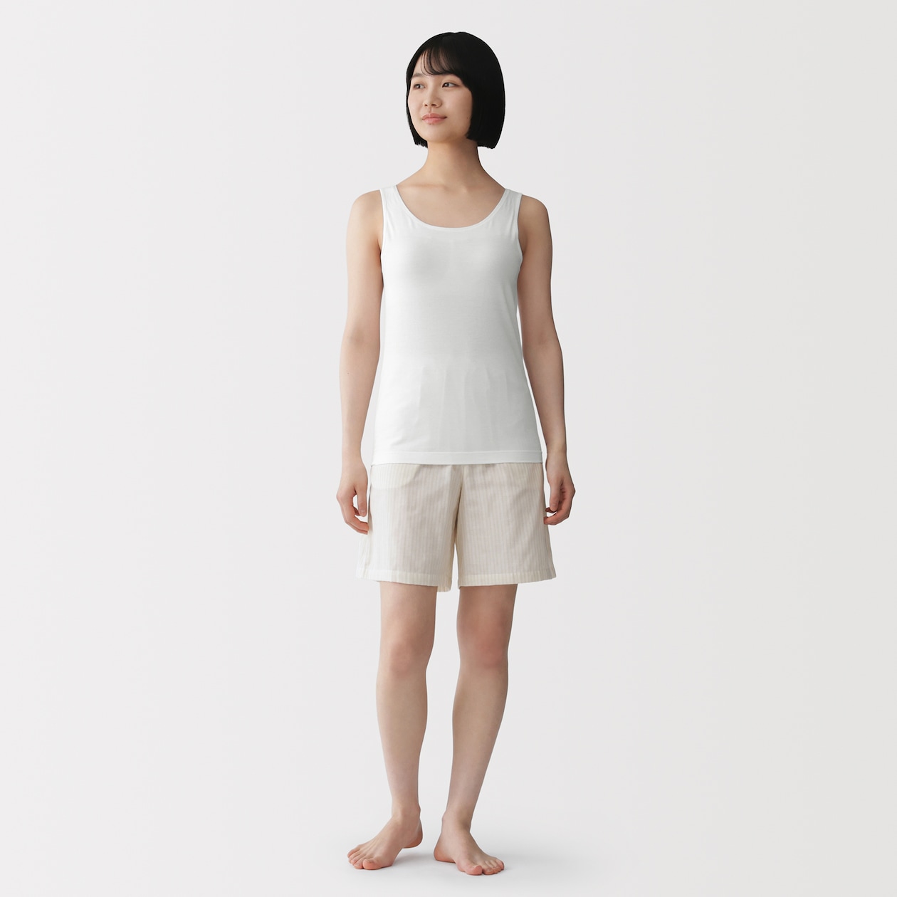 婦人　コットンストレッチブラタンクトップ