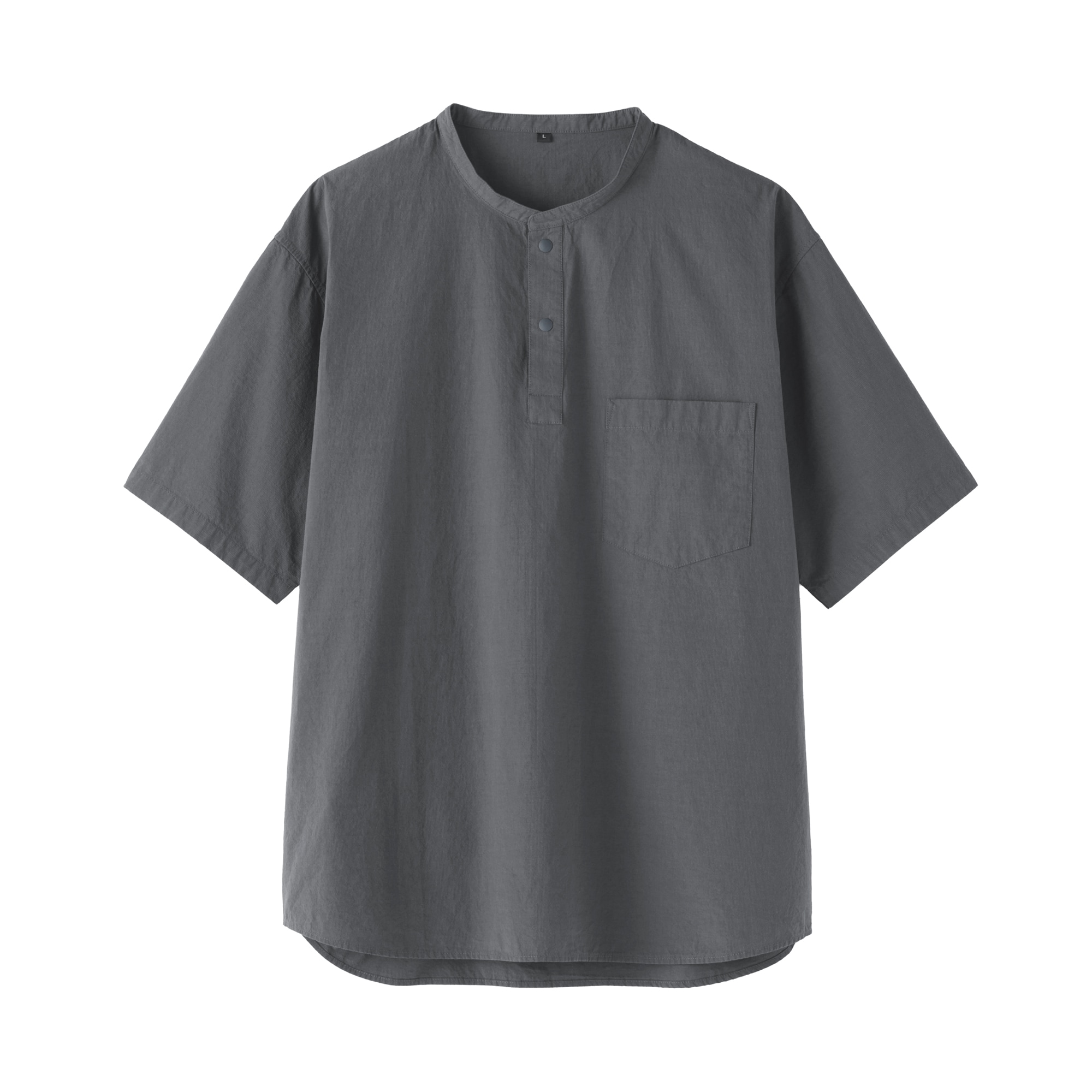 紳士　涼感ヘンリーネック半袖布帛Ｔシャツ