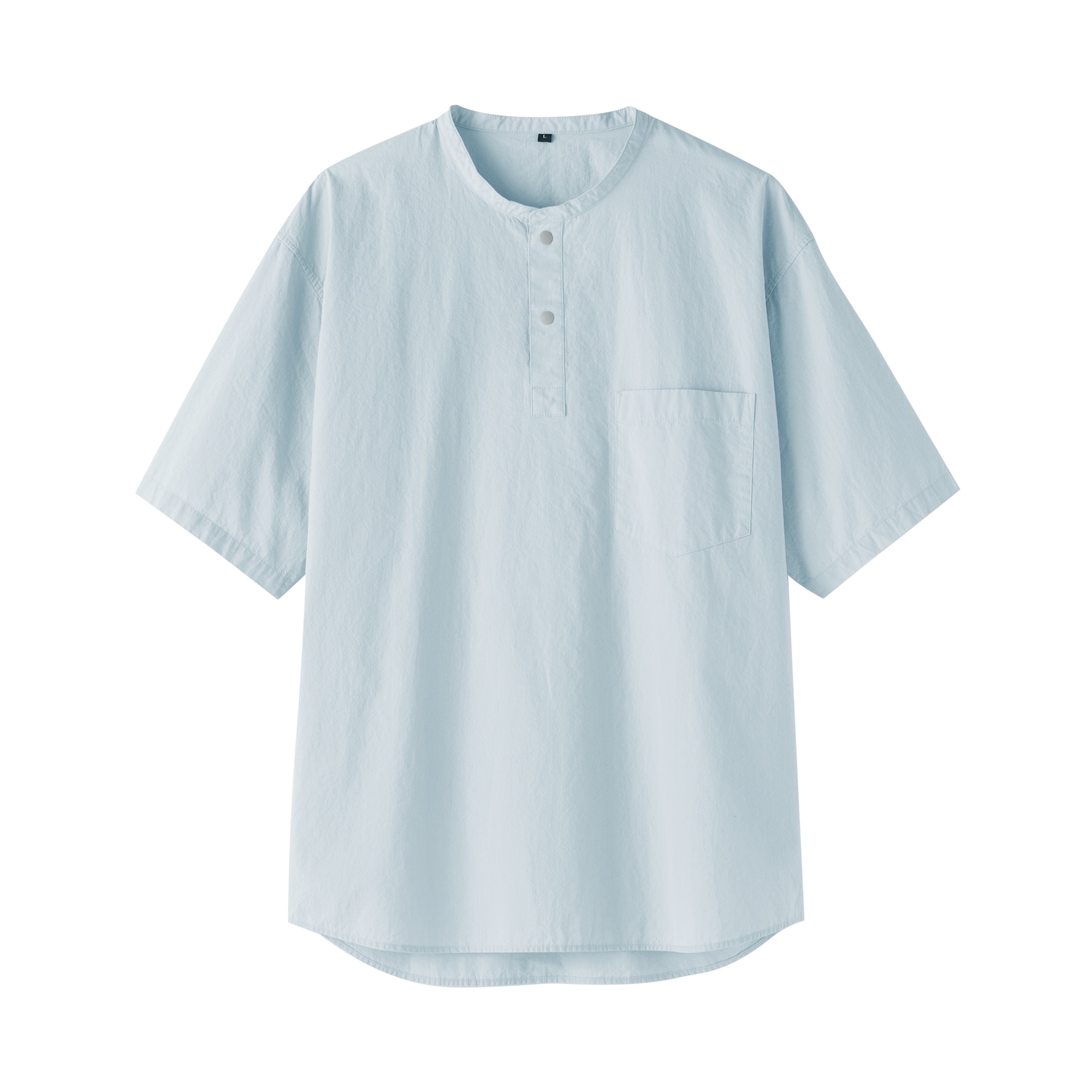 紳士 涼感ヘンリーネック半袖布帛Tシャツ | 無印良品