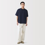 紳士　涼感ヘンリーネック半袖布帛Ｔシャツ