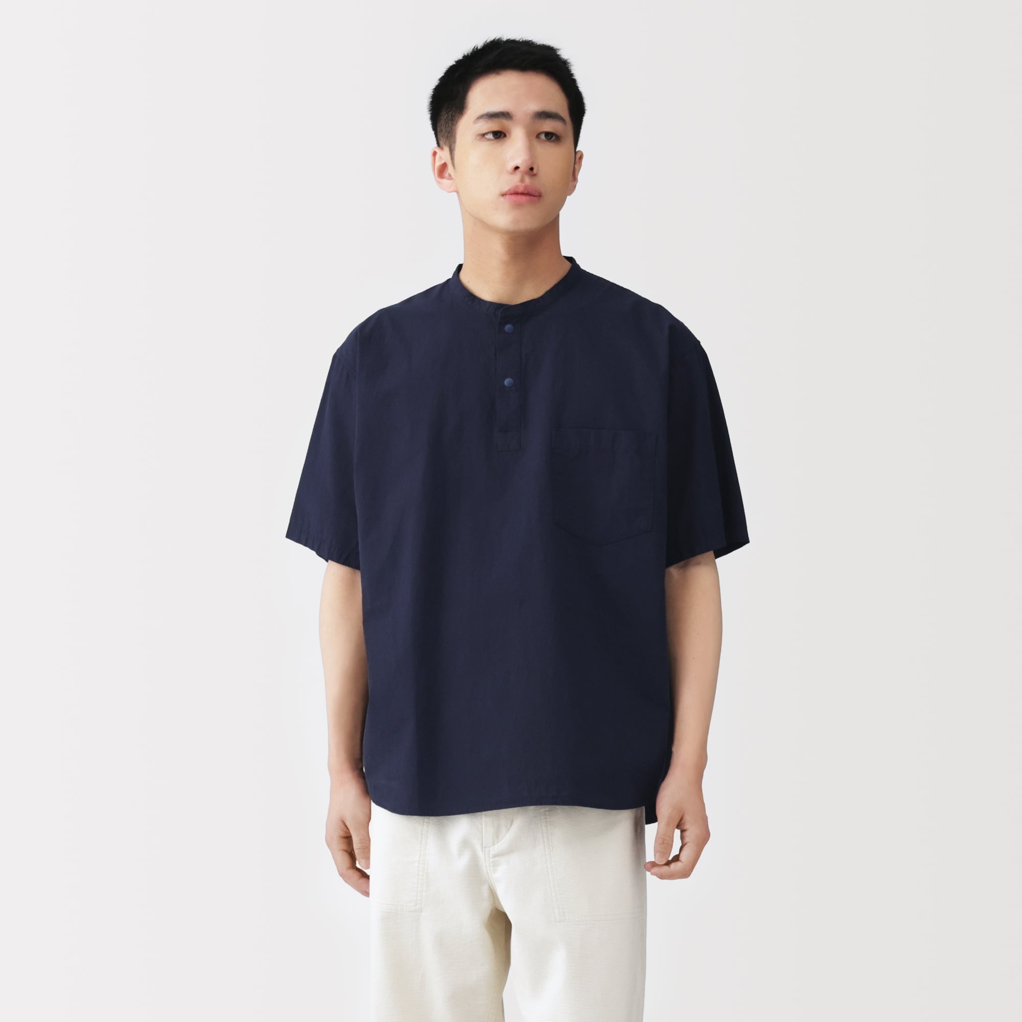 RRL ベージュ ヘンリーネック 半袖　M 希少】Tシャツ ヘンリーネック M ベージュ 無地 日本製 - メルカリ