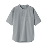 紳士　涼感ヘンリーネック半袖布帛Ｔシャツ