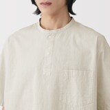 紳士　涼感ヘンリーネック半袖布帛Ｔシャツ