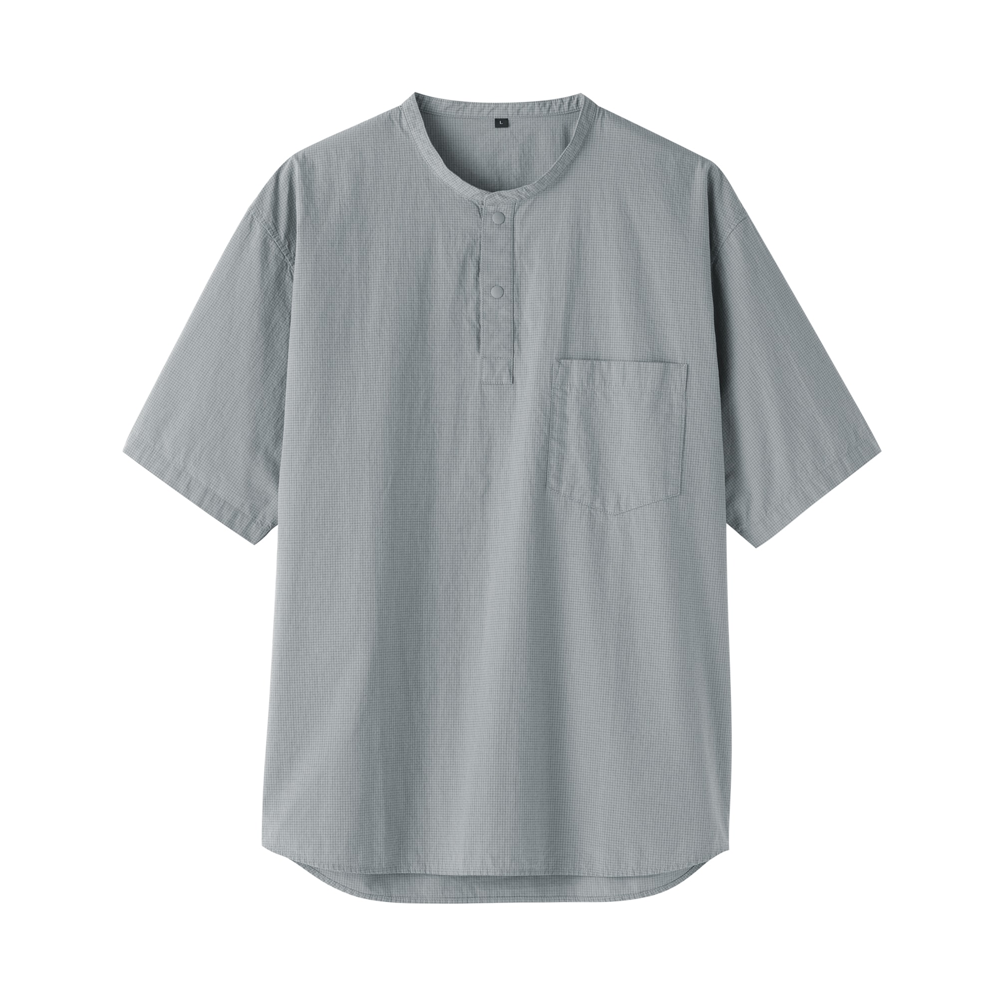 紳士　涼感ヘンリーネック半袖布帛Ｔシャツ