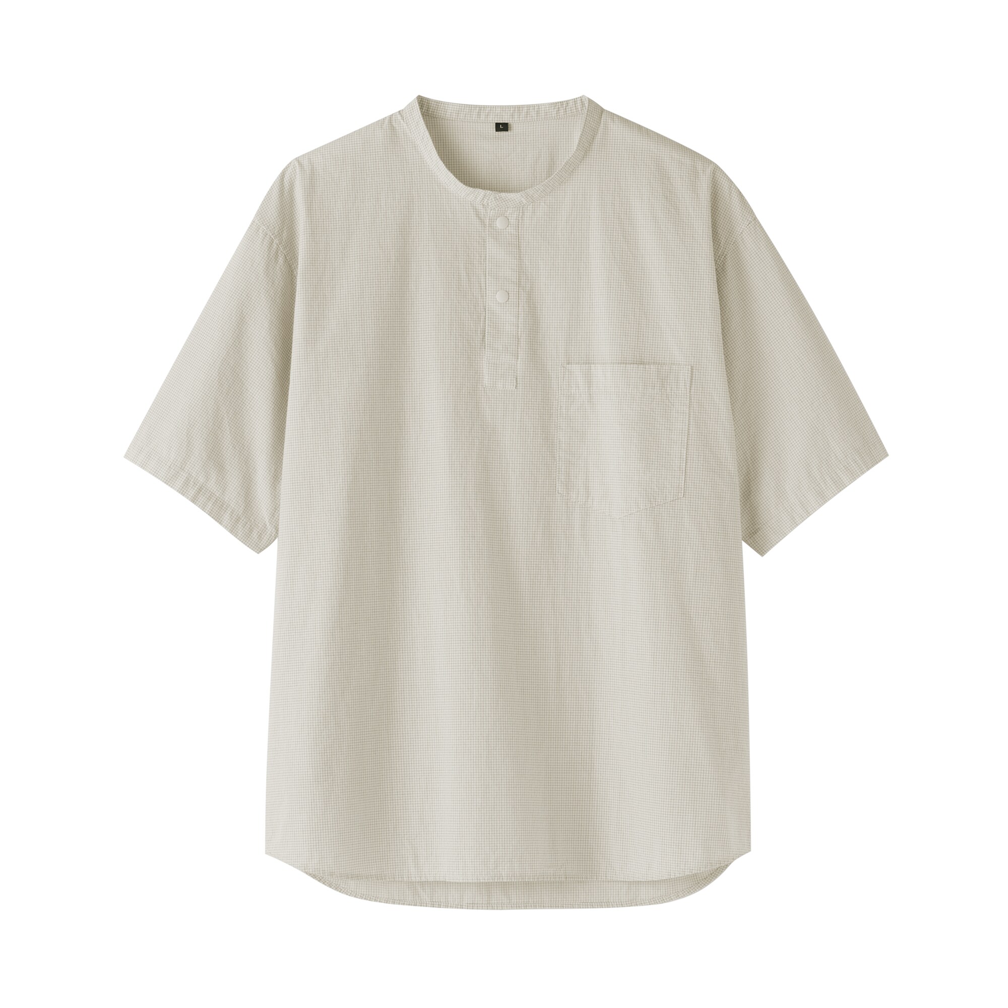 紳士　涼感ヘンリーネック半袖布帛Ｔシャツ