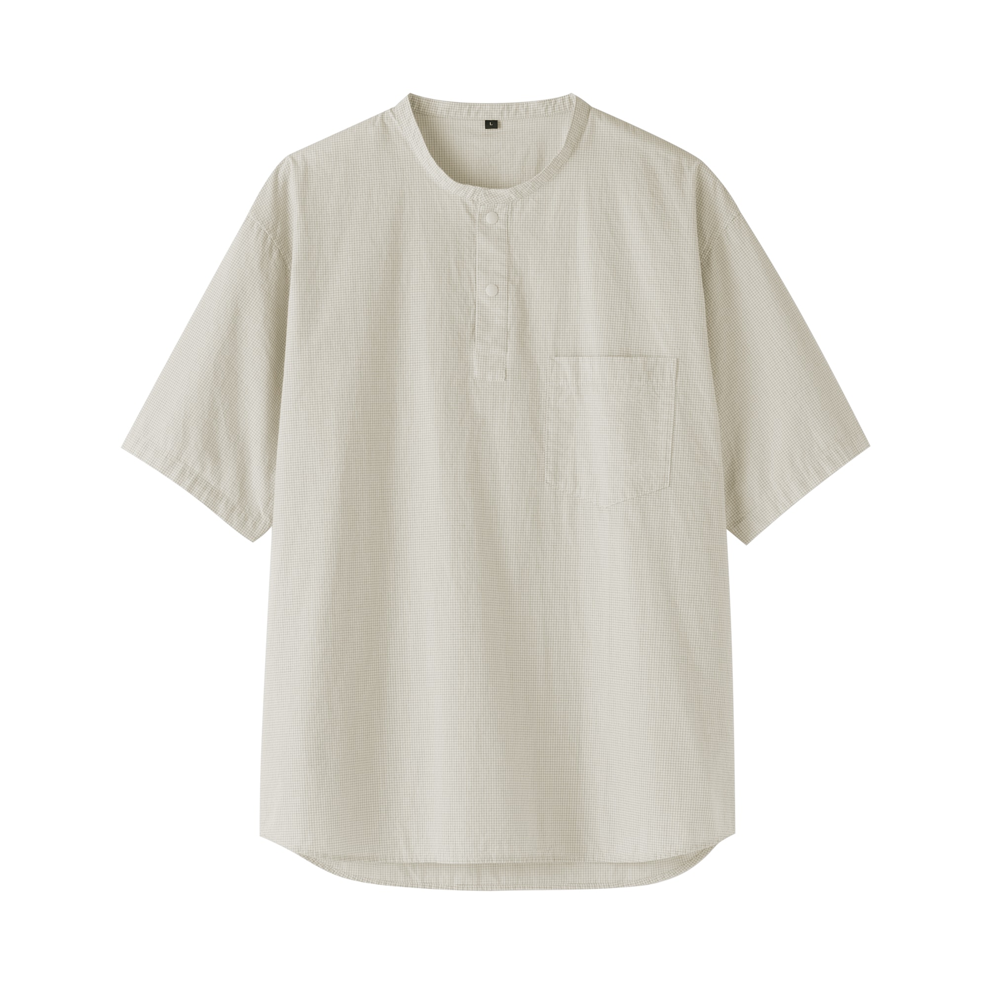 紳士　涼感ヘンリーネック半袖布帛Ｔシャツ