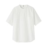 紳士　涼感ヘンリーネック半袖布帛Ｔシャツ