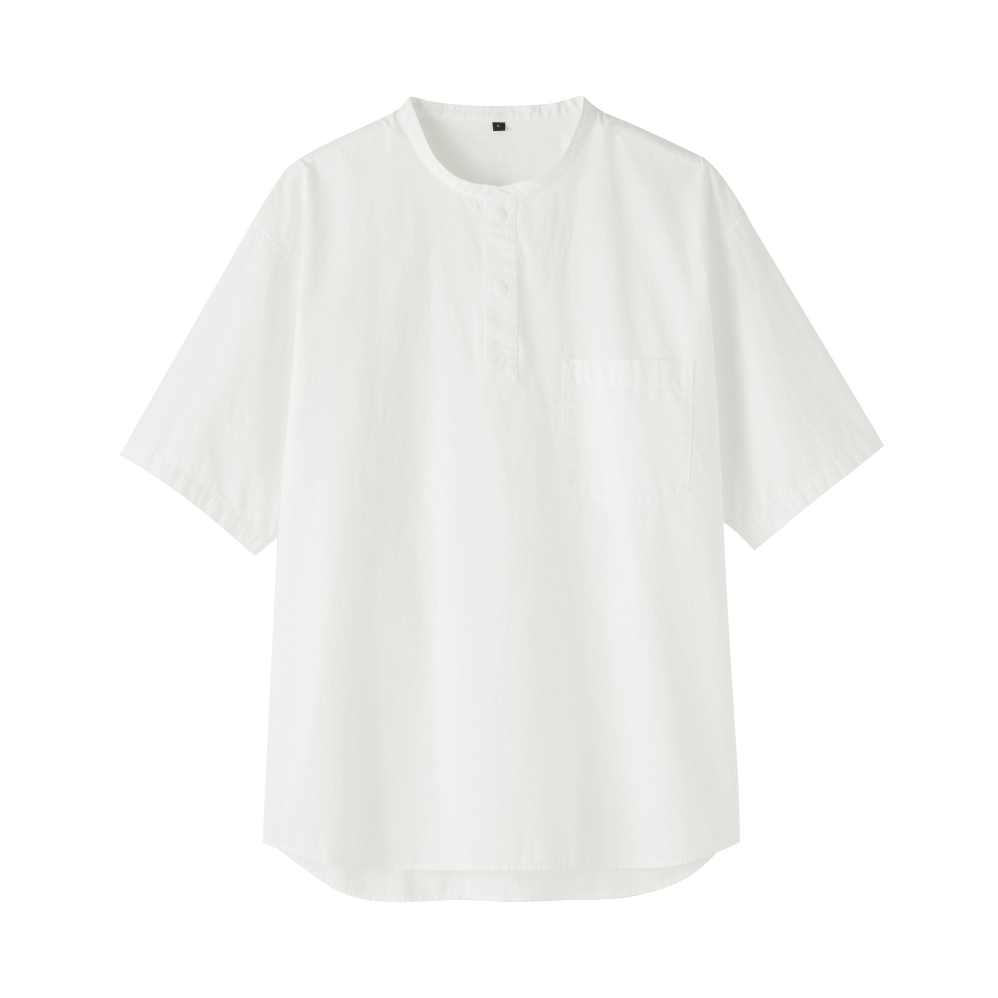 紳士　涼感ヘンリーネック半袖布帛Ｔシャツ