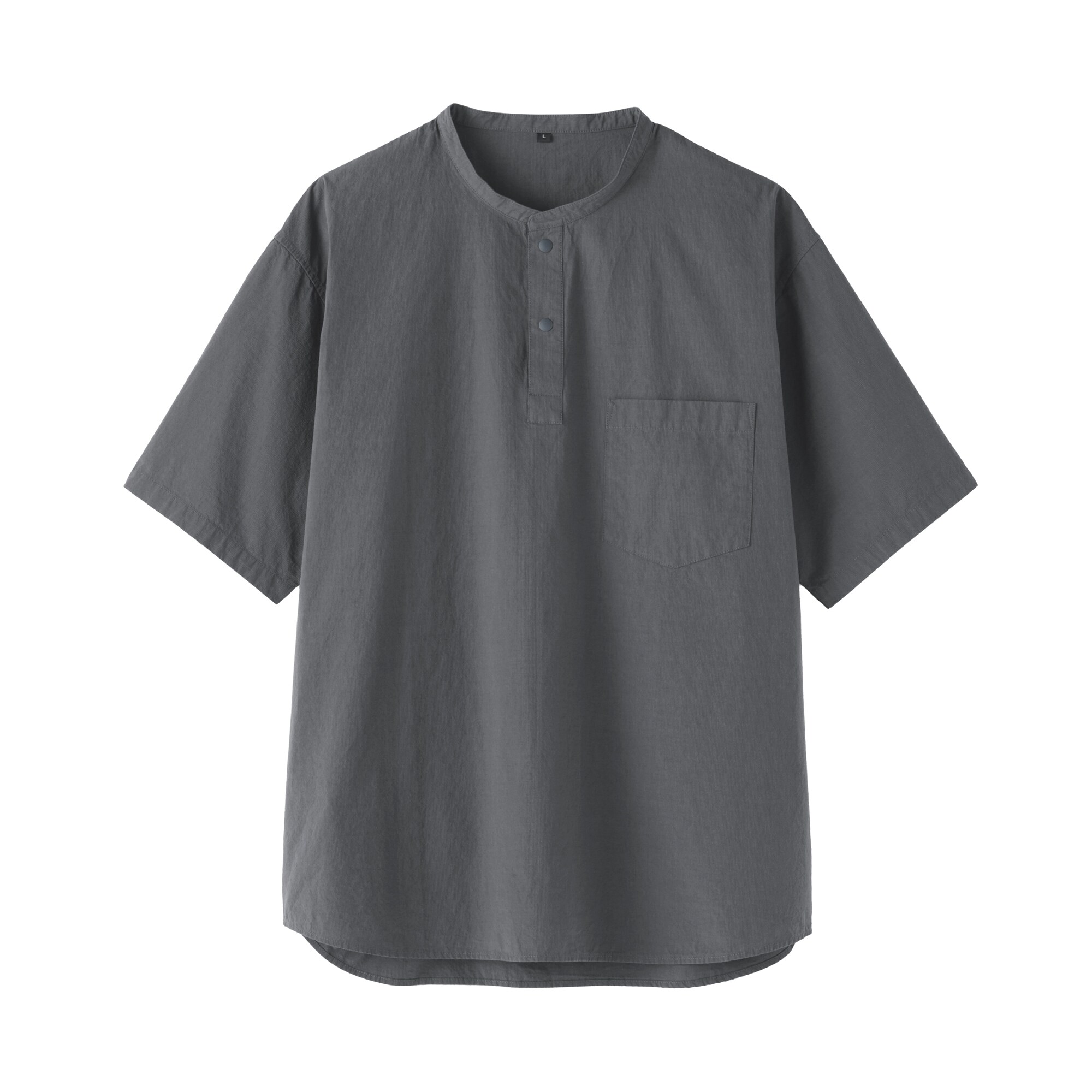 紳士　涼感ヘンリーネック半袖布帛Ｔシャツ