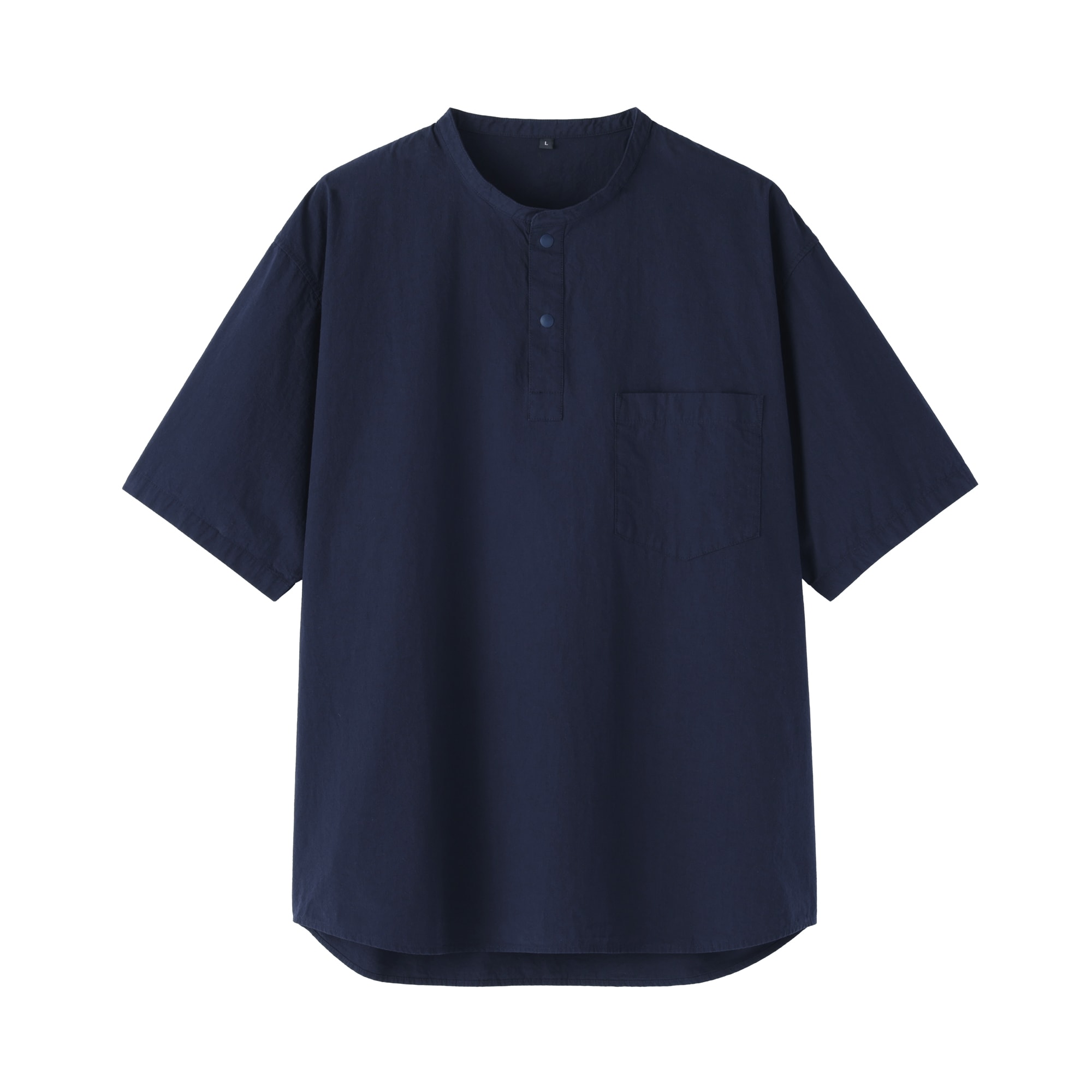 紳士　涼感ヘンリーネック半袖布帛Ｔシャツ