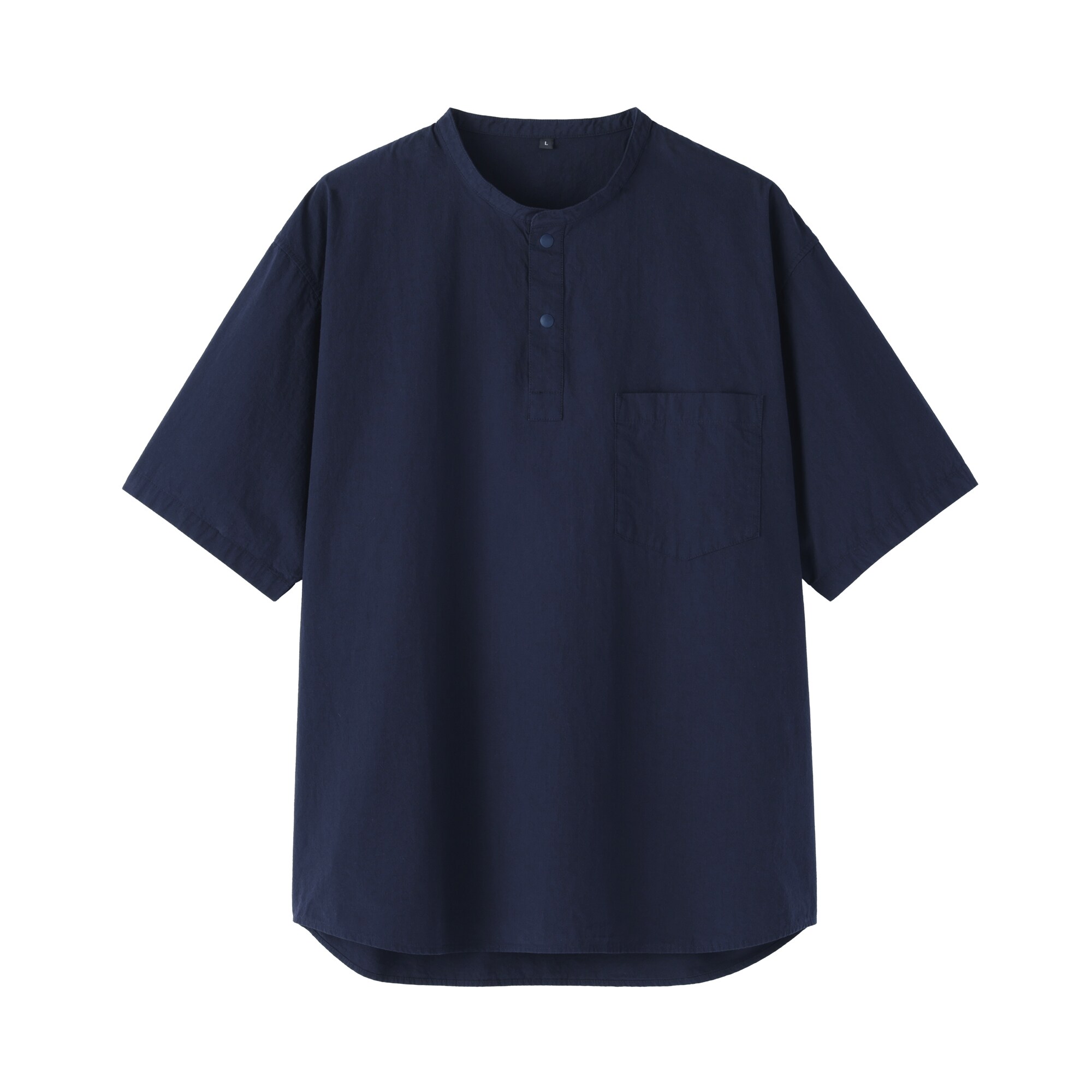 紳士　涼感ヘンリーネック半袖布帛Ｔシャツ