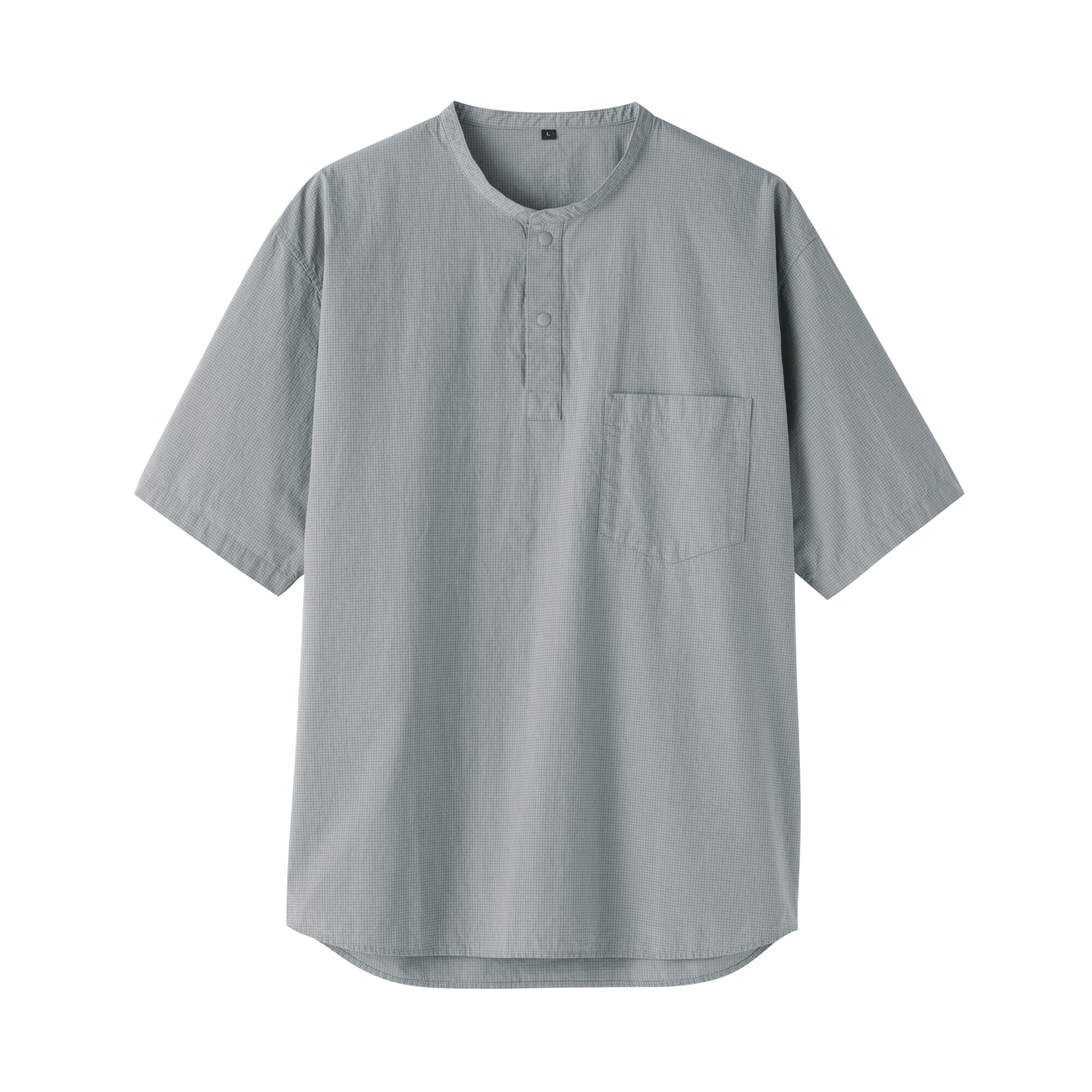 紳士　涼感ヘンリーネック半袖布帛Ｔシャツ