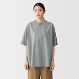 紳士　涼感ヘンリーネック半袖布帛Ｔシャツ