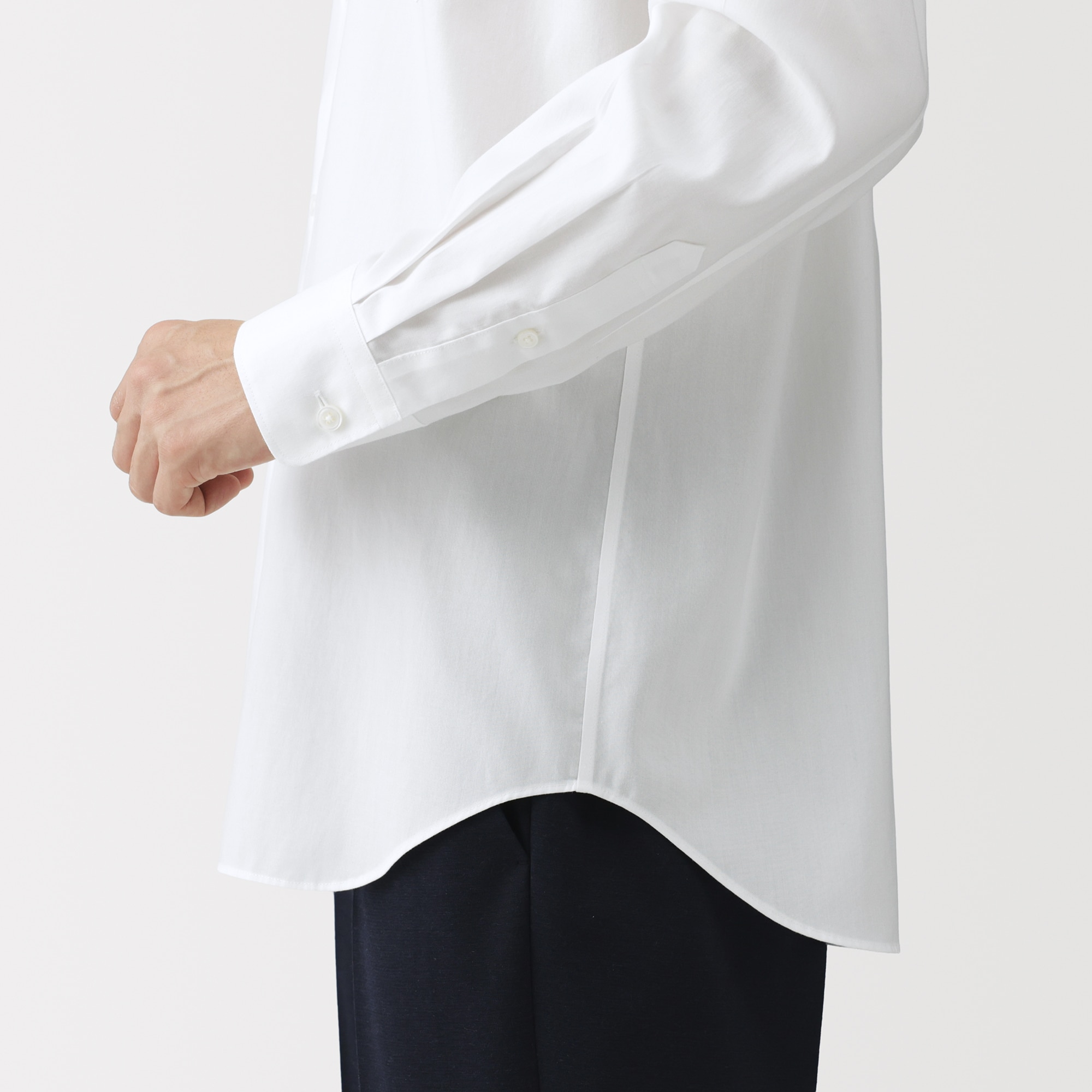 紳士 ノンアイロンセミワイドカラー長袖シャツ | 無印良品