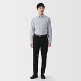 紳士　ノンアイロンセミワイドカラー長袖シャツ