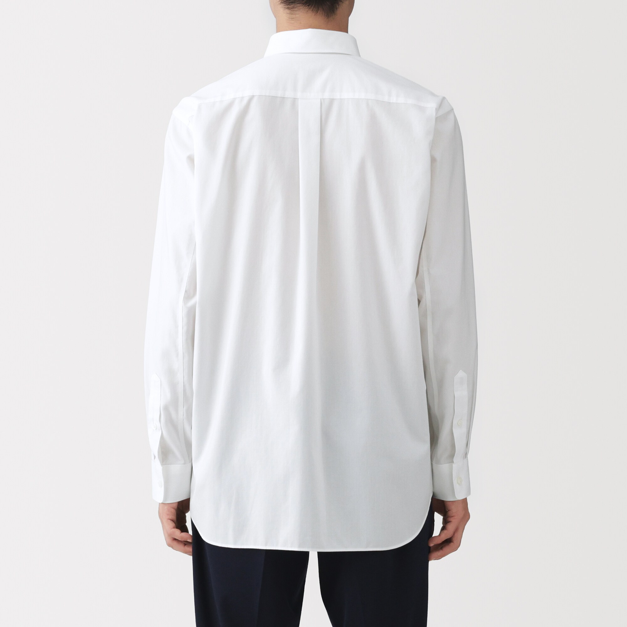 紳士　ノンアイロンセミワイドカラー長袖シャツ