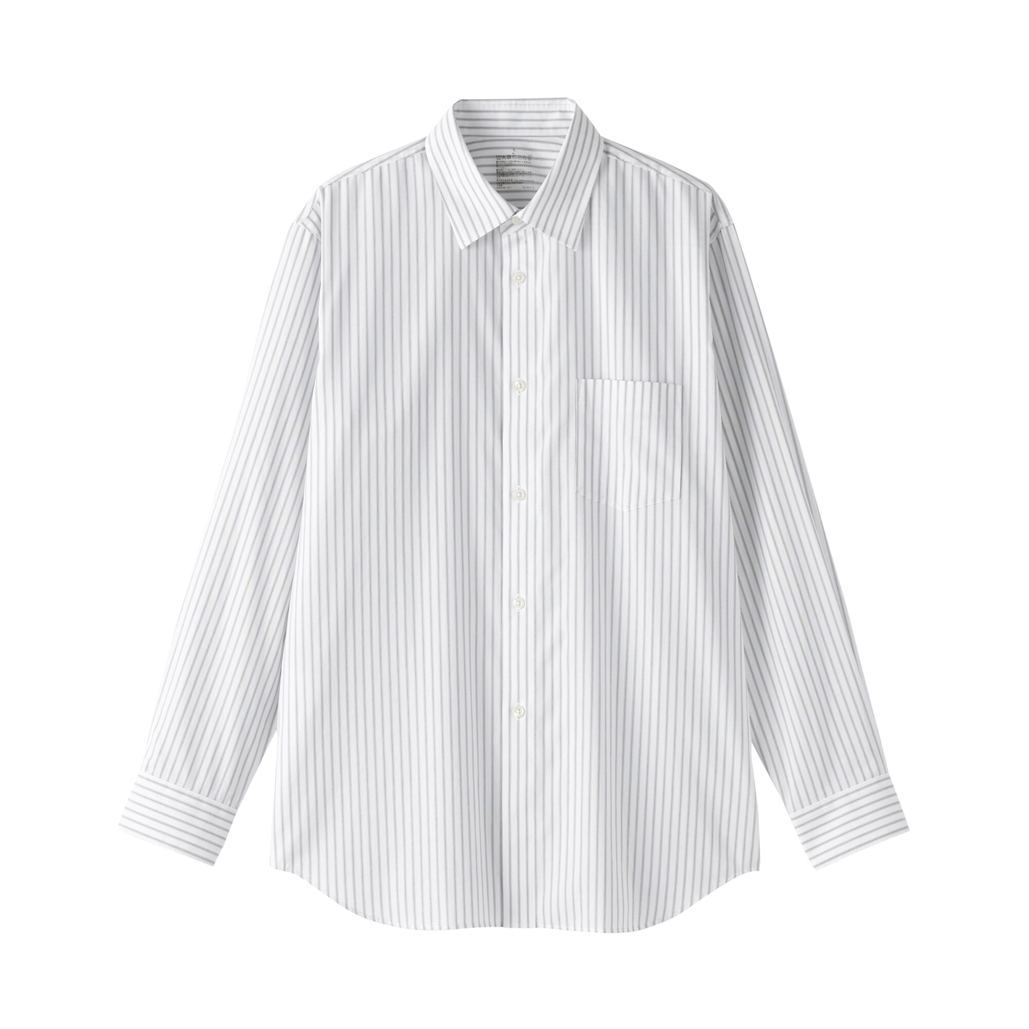 紳士　ノンアイロンセミワイドカラー長袖シャツ