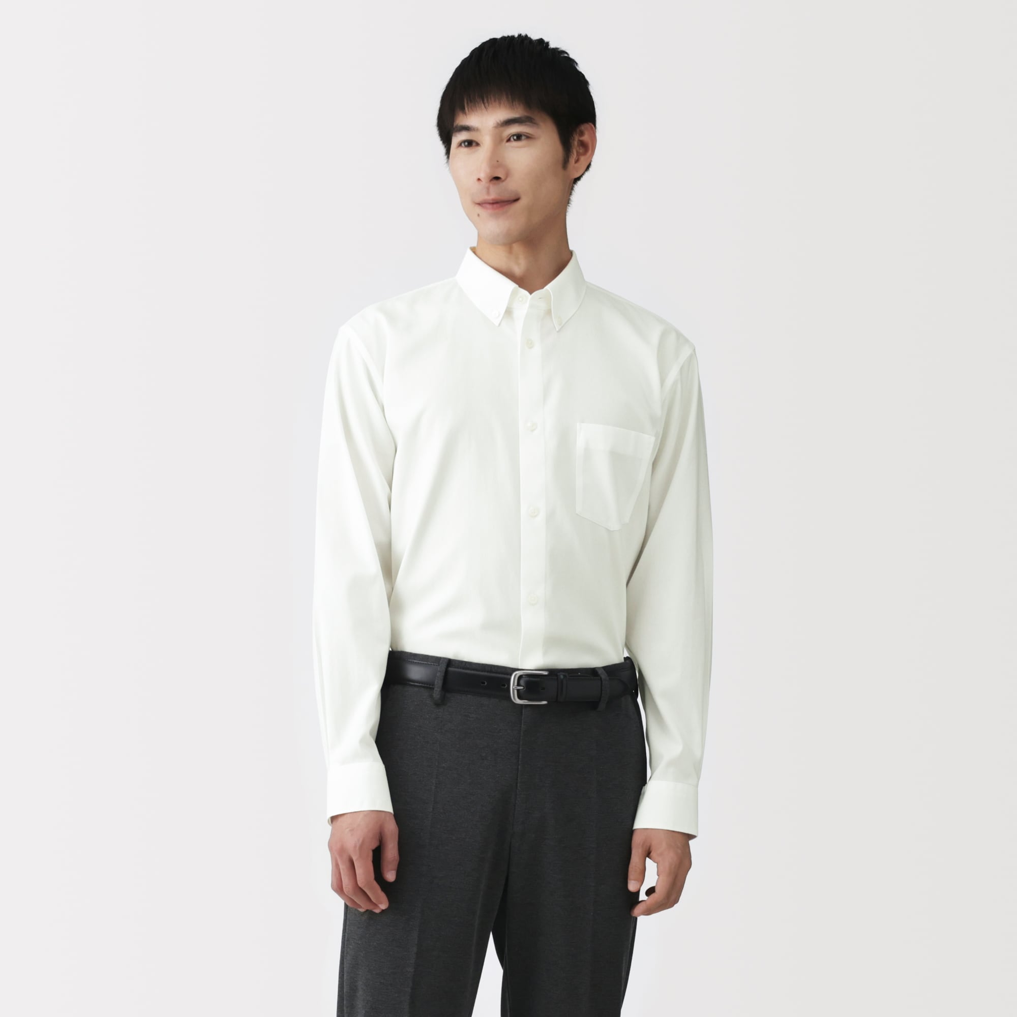紳士　ノンアイロンボタンダウン長袖シャツ