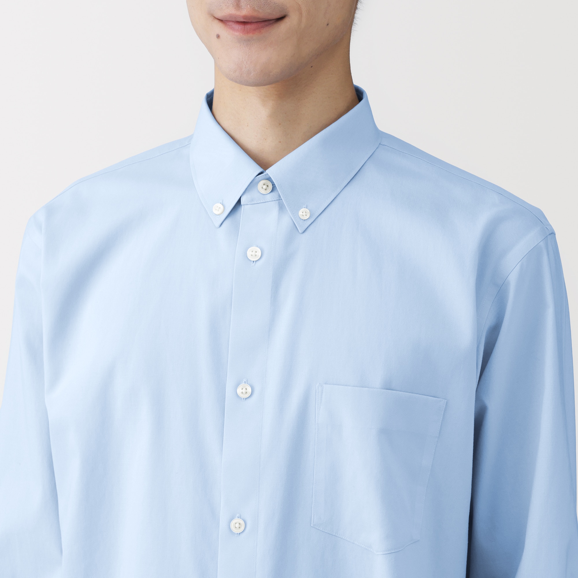 紳士　ノンアイロンボタンダウン長袖シャツ